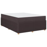 vidaXL Cadre de lit avec matelas Marron foncé 140 x 200 cm tissu