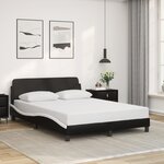 vidaXL Cadre de lit sans matelas noir et blanc 140x190 cm similicuir