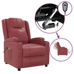 vidaXL Fauteuil de massage électrique Rouge bordeaux Similicuir