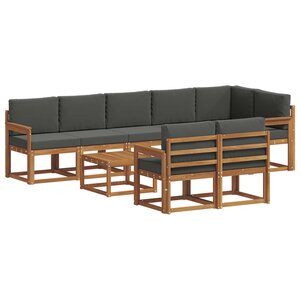 vidaXL Ensemble de canapés d'extérieur 9 pc Naturel et Anthracite