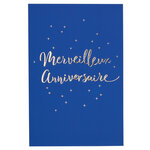 Carte merveilleux anniversaire bleu et or - draeger paris