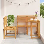 vidaXL Ensemble bistro de jardin 3 Pièces Marron Bois d'acacia massif