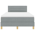 vidaXL Lit boxspring avec matelas Gris clair 120 x 190 cm tissu