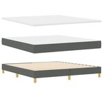 vidaXL Lit à ressorts avec matelas Gris foncé 200 x 180 cm Polyester