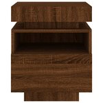 vidaXL Armoires de chevet avec lumières LED 2 Pièces chêne marron