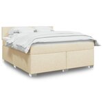 vidaXL Sommier à lattes de lit avec matelas Crème 180x200 cm Tissu