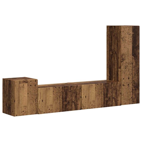 vidaXL Ensemble meuble TV 4 Pièces Bois ancien Bois d'ingénierie