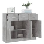 vidaXL Buffet gris béton 91x28x75 cm bois d'ingénierie