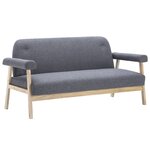 vidaXL Canapé à 3 places Tissu Gris foncé
