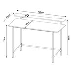 Bureau table poste de travail 120 x 55 x 88 cm noir 03_0009066