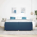 vidaXL Cadre de lit avec matelas Bleu 200 x 200 cm tissu
