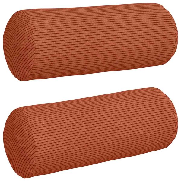 vidaXL Coussins d'accent 2 Pièces Rouge orange Ø 15 x 40 cm
