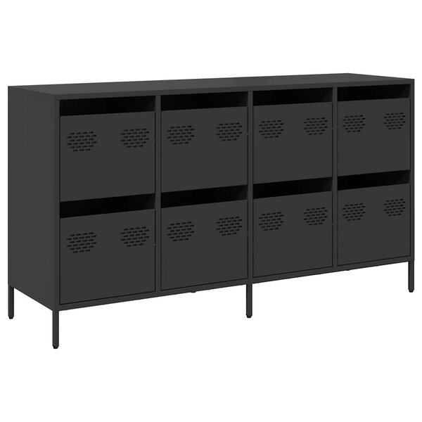 vidaXL Buffet noir 135x39x73 5 cm acier laminé à froid