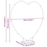 vidaXL Arche de mariage Blanc 195 x 35 x 211 cm Acier