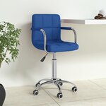 vidaXL Chaise pivotante de bureau Bleu Tissu