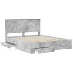 vidaXL Cadre de lit Gris béton 160 x 200 cm Bois d'ingénierie