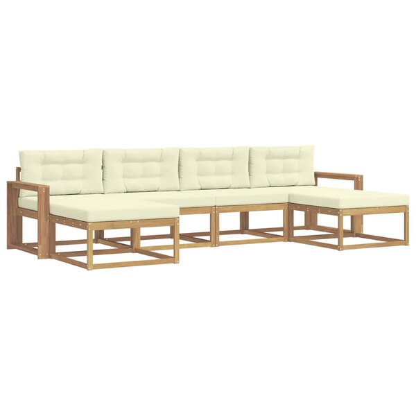 vidaXL Ensemble de canapés d'extérieur 6 Pièces Blanc et crème