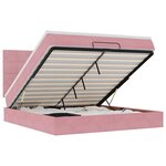 vidaXL Cadre de lit ottoman avec matelas rose 160x200 cm velours