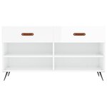 vidaXL Banc à chaussures blanc brillant 102x35x55 cm bois d'ingénierie