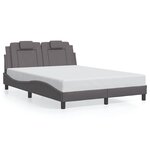 vidaXL Cadre de lit Viana sans matelas gris 140x190 cm similicuir