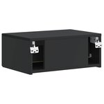 vidaXL Cabinet de chevet mural 2 Pièces Noir 49 x 34 5 x 20 cm