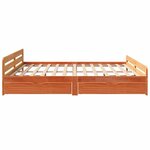vidaXL Cadre de lit sans matelas cire marron 200x200cm bois pin massif