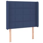 vidaXL Sommier à lattes de lit matelas et LED Bleu 90x200 cm Tissu