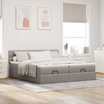 VidaXL Cadre de lit ottoman avec matelas taupe 180x200 cm tissu