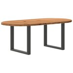 vidaXL Table à manger marron clair bois de chêne massif ovale
