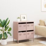 vidaXL Buffet rose 68x39x73 5 cm acier laminé à froid