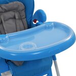 vidaXL Chaise haute pour bébé Bleu et gris