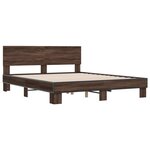 vidaXL Cadre de lit chêne marron 150x200 cm bois d'ingénierie et métal