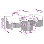 Ensemble de 7 Canapés de Jardin avec Coussins en Rattan Noir