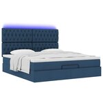VidaXL Cadre de lit ottoman avec matelas bleu 160x200 cm tissu