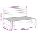 vidaXL Sofa de jardin milieu Pin massif Brun Ciré 120 x 84 x 70 cm