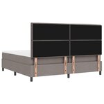 vidaXL Lit à ressorts avec matelas Taupe 200 x 200 cm tissu