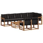 vidaXL Ensemble de canapés d'extérieur 9 pc Naturel et Noir