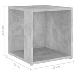 vidaXL Table d'appoint Gris béton 33x33x34 5 cm Bois d'ingénierie