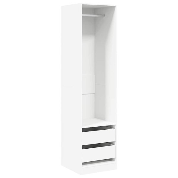 vidaXL Garde-robe avec tiroirs Blanc 50x50x200 cm Bois d'ingénierie
