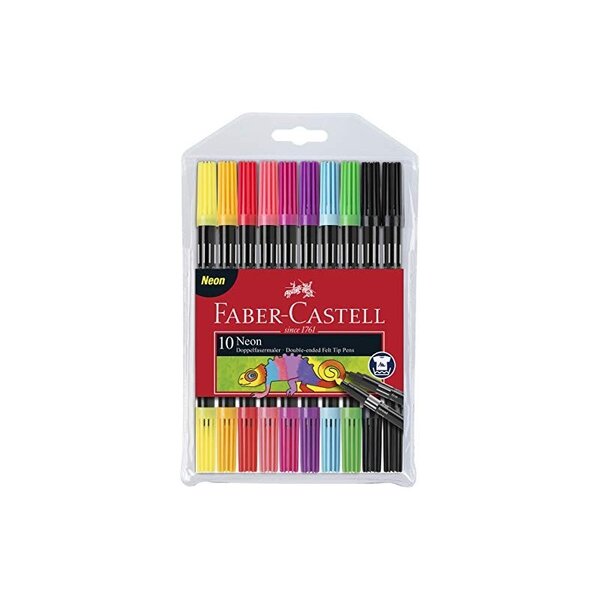 FABER-CASTELL Feutre double pointe Neon  étui de 10