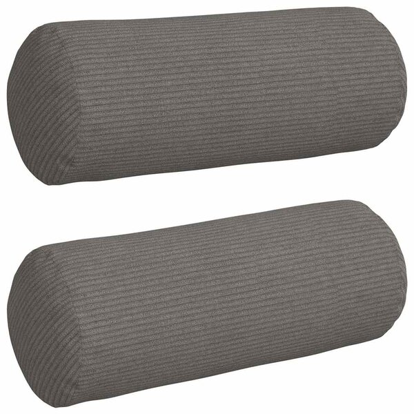 vidaXL Coussins d'accent 2 Pièces Gris clair Ø 15 x 40 cm