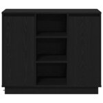 vidaXL Buffet avec porte Chêne noir 90 x 32 x 75 cm Bois d'ingénierie