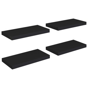 vidaXL Étagères murales flottantes 4 Pièces noir 50x23x3 8 cm MDF