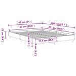 vidaXL Cadre de lit 2 Pièces Sonoma 152 x 203 cm Bois d'ingénierie