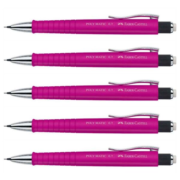 Porte-mine POLY MATIC 0 7 mm avance automatique Rose x 5 FABER-CASTELL