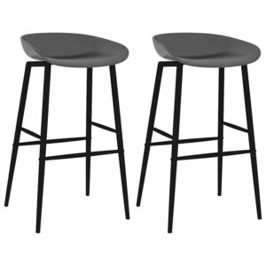 vidaXL Chaises de bar lot de 2 gris