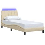 vidaXL Cadre de lit sans matelas crème 80x200 cm tissu