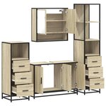 vidaXL Ensemble de meubles de salle de bain 4 Pièces chêne sonoma