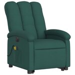 vidaXL Fauteuil inclinable de massage électrique Vert foncé Tissu