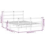 vidaXL Cadre de lit métal sans matelas et pied de lit blanc 140x200 cm